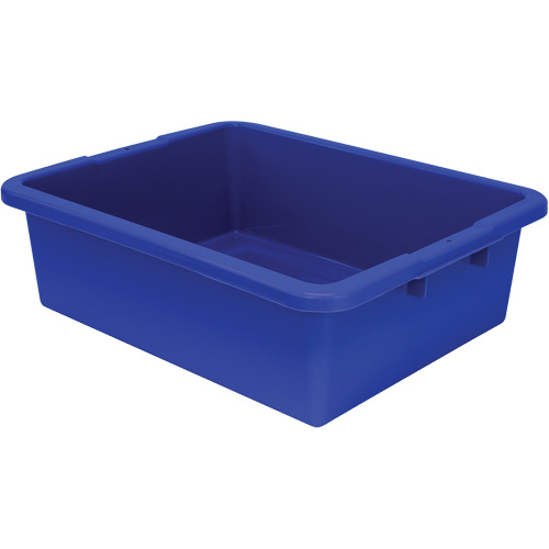 All-Purpose Ribbed-Bottom Storage Tub, 7" H x 17" D x 22" L, Plastic, Blue Helyx Safety & Industrial Supplies
