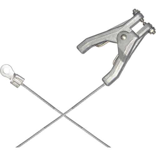 Heavy-Duty Bonding & Grounding Wire Assemblies - Hand Clamp & 1/4" Terminal Connectors Helyx Safety & Industrial Supplies