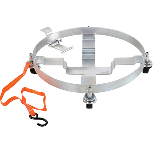 Tilting Drum Dollies, Steel, 900 lbs. Capacity, 23-1/2" Diameter, Hard Rubber Casters Helyx Safety & Industrial Supplies