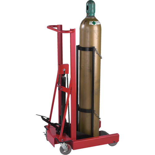 &eacute;l&eacute;vateur hydraulique pour cylindre, Roues Caoutchouc, Base de 12" la x 20" lo, 300 lb Helyx Safety & Industrial Supplies