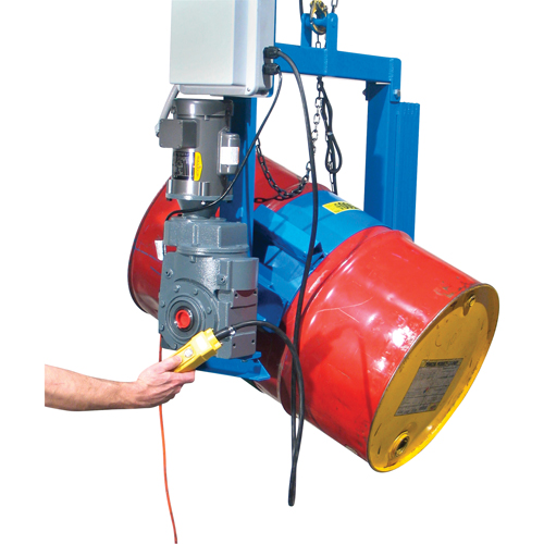 Power Drum Tilter - 2 Phase/230V, 55 US gal. (45 Imperial Gal.) Drum Size, 1500 lbs./680 kg. Cap. Helyx Safety & Industrial Supplies
