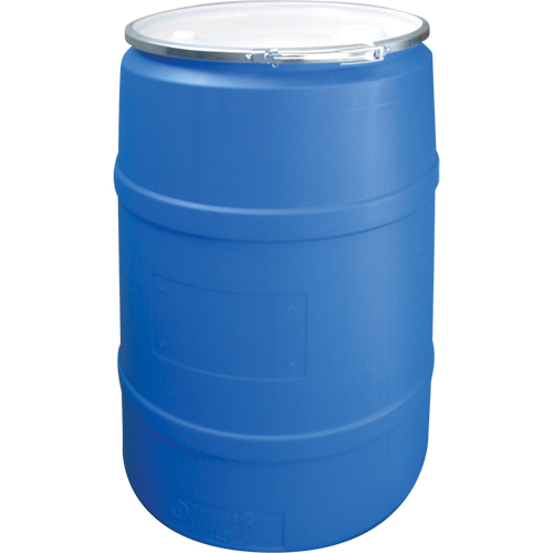 Polyethylene Drums, 55 US gal (45 imp. gal.), Open Top, Blue Helyx Safety & Industrial Supplies