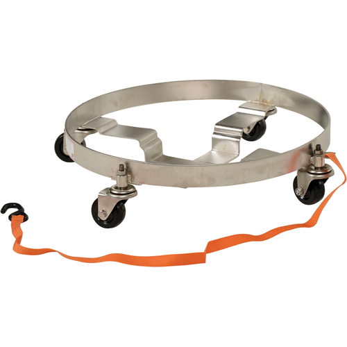 Multi-Tier Drum Dollies, Stainless Steel, 900 lbs. Capacity, 23-1/2" Diameter, Rubber Casters Helyx Safety & Industrial Supplies
