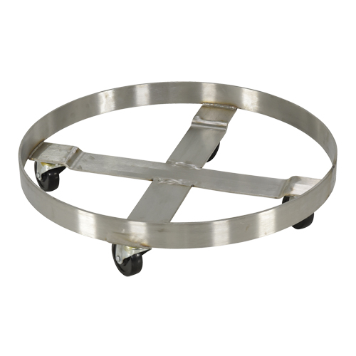 Drum Dollies, Stainless Steel, 800 lbs. Capacity, 23-1/4" Diameter, Rubber Casters Helyx Safety & Industrial Supplies