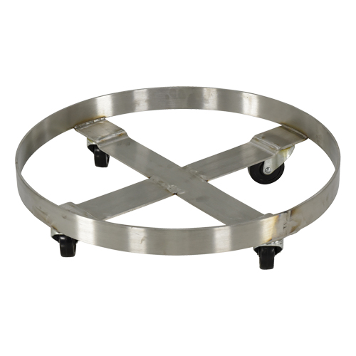Drum Dollies, Stainless Steel, 800 lbs. Capacity, 23-1/4" Diameter, Rubber Casters Helyx Safety & Industrial Supplies