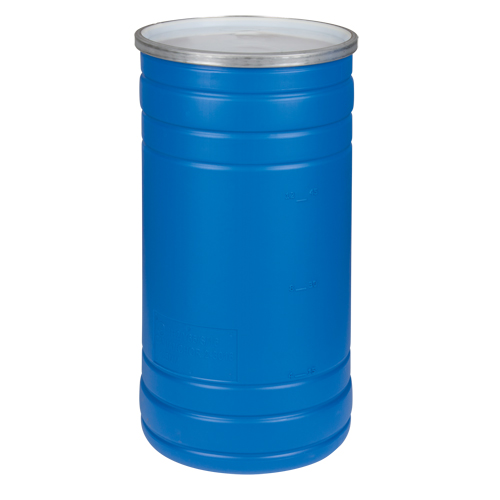 Barils en poly&eacute;thyl&egrave;ne, 15,5 gal. US (12,91 gal. imp.), Dessus ouvert, Bleu Helyx Safety & Industrial Supplies