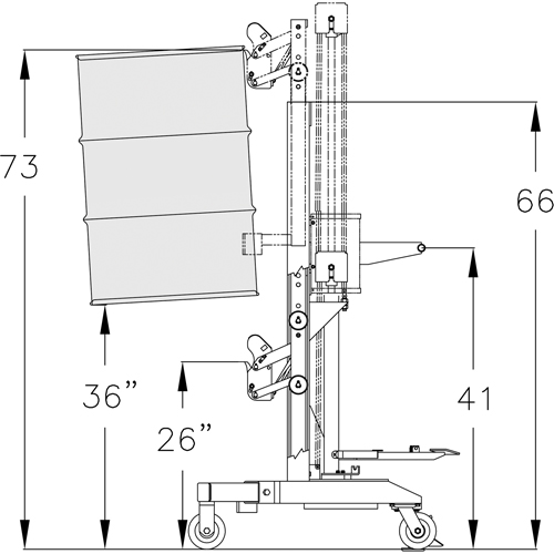 Manipulateur ergonomique de baril &agrave; port&eacute;e &eacute;lev&eacute;, DM-100-HR, 30 - 85 gal. US (25 - 70 gal. imp.) Helyx Safety & Industrial Supplies