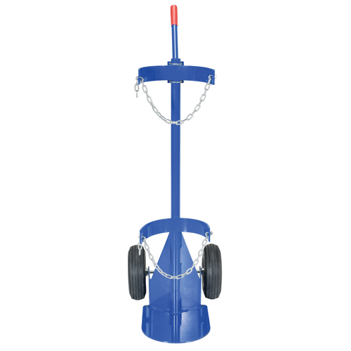 Gas Cylinder Cart, Pneumatic Wheels, 12" W x 15-1/2" L Base, 500 lbs. Helyx Safety & Industrial Supplies