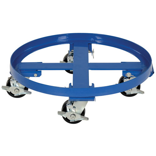 Socle roulant robuste pour baril, Acier, Capacit&eacute;e 2000 lb, Diam&egrave;tre 24-1/8", Roue en Ph&eacute;nolique Helyx Safety & Industrial Supplies