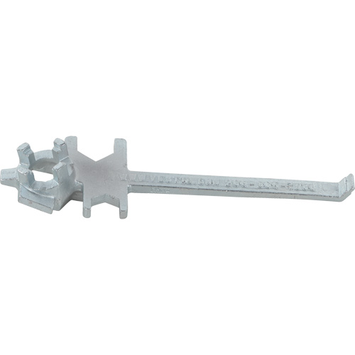 Cl&eacute; pour bouchon-&eacute;crou sp&eacute;cialis&eacute;e &agrave; un seul c&ocirc;t&eacute;, Ouverture de 1-1/2", Poign&eacute;e 7-1/2", Acier moul&eacute; au zinc Helyx Safety & Industrial Supplies