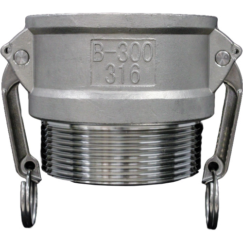 Cam & Groove Coupling, Stainless Steel, Type B, 1-1/4", Male NPT, 250 PSI Helyx Safety & Industrial Supplies
