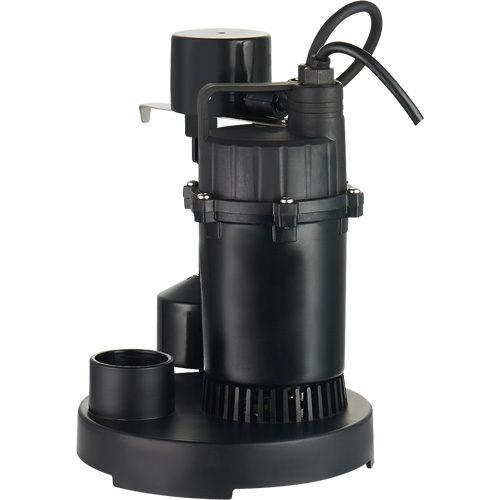 Pompe de puisard submersible thermoplastique, 2560 gal./h, 115 V, 4,6 A, 1/3 CV Helyx Safety & Industrial Supplies