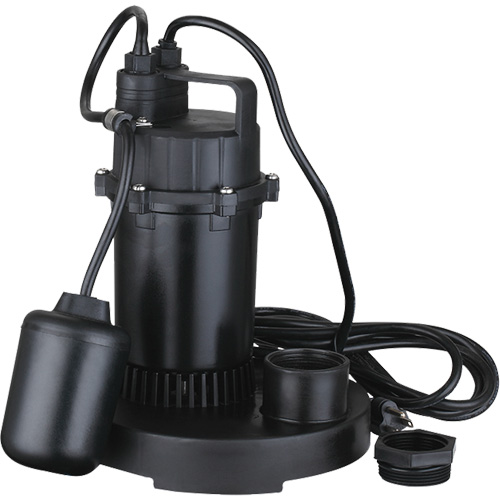 Pompe de puisard submersible thermoplastique, 2560 gal./h, 115 V, 4,6 A, 1/3 CV Helyx Safety & Industrial Supplies