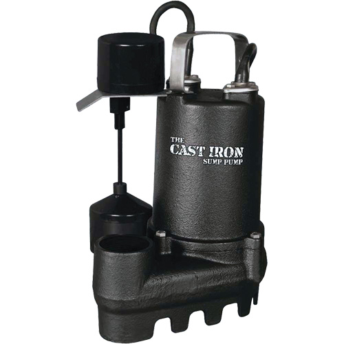 Cast Iron Submersible Sump Pump with Vertical Float Switch, 67 GPM, 33 V, 5 A, 1/3 HP Helyx Safety & Industrial Supplies