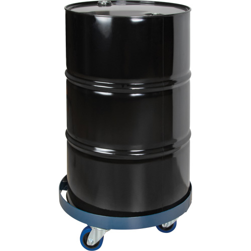 Drum Dolly, Steel, 1400 lbs. Capacity, 24" Diameter, Blue Elastic Casters Helyx Safety & Industrial Supplies