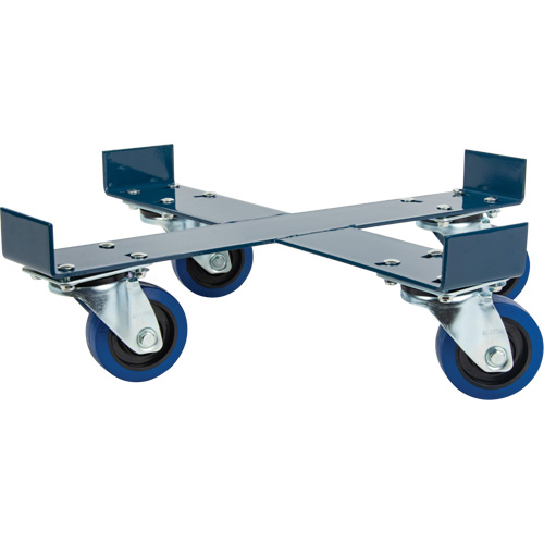 Drum Dolly, Steel, 1400 lbs. Capacity, 24" Diameter, Blue Elastic Casters Helyx Safety & Industrial Supplies