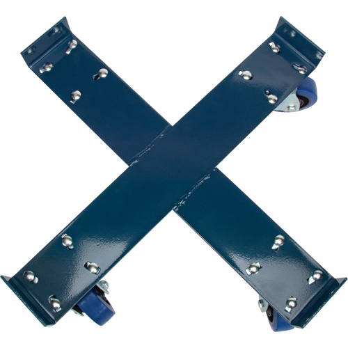 Drum Dolly, Steel, 1400 lbs. Capacity, 24" Diameter, Blue Elastic Casters Helyx Safety & Industrial Supplies