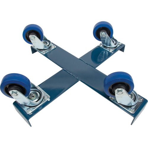 Drum Dolly, Steel, 1400 lbs. Capacity, 24" Diameter, Blue Elastic Casters Helyx Safety & Industrial Supplies