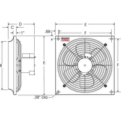 Ventilateurs muraux d'usage g&eacute;n&eacute;ral, Commercial, 2 vitesses, Diam&egrave;tre de 10" Helyx Safety & Industrial Supplies