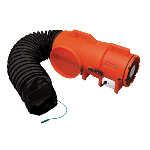 ALLEGRO INDUSTRIES 8" Plastic COM-PAX-IAL Blowers, 1/3 HP, 900 CFM, Explosion Proof Helyx Safety & Industrial Supplies