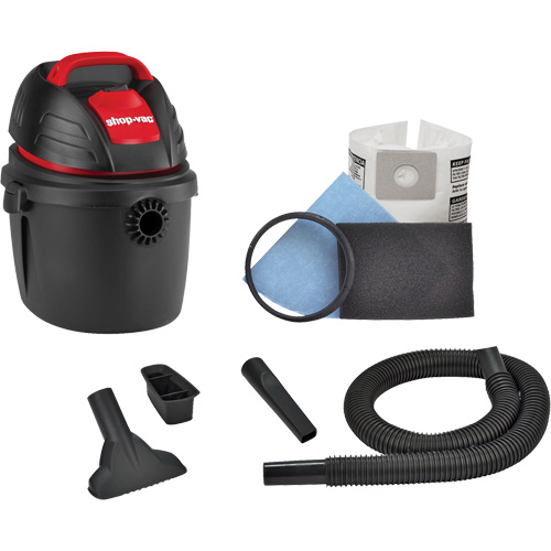 Portable Shop Vacuum, Wet-Dry, 2.5 HP, 2.5 US Gal. (9.5 Litres) Helyx Safety & Industrial Supplies