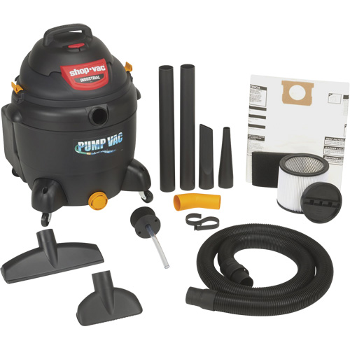 Aspirateur pour atelier avec pompe int&eacute;gr&eacute;e, Secs-humides, 6 CV, 18 gal. US (68,1 litres) Helyx Safety & Industrial Supplies