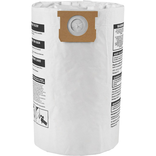 Sacs filtrants pour d&eacute;bris secs jetables de type G, 15 - 22 gal US Helyx Safety & Industrial Supplies