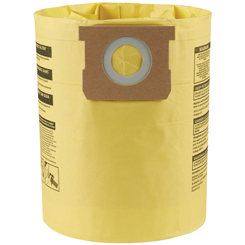 Sacs filtrants pour d&eacute;bris secs jetables &agrave; haute efficacit&eacute; de type H, 5 - 8 gal. US Helyx Safety & Industrial Supplies