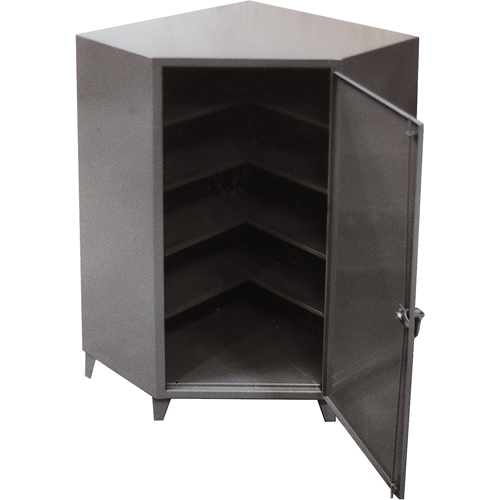 Corner Cabinets, Steel, 4 Shelves, 72" H x 48" W x 24" D, Grey Helyx Safety & Industrial Supplies