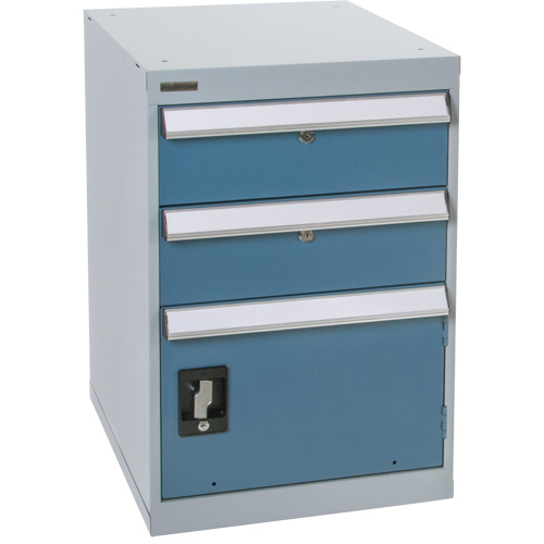 &eacute;tabli sur pi&eacute;destal avec une porte & deux tiroirs, 2 Tiroirs, 18" la x 21" p x 28" h Helyx Safety & Industrial Supplies