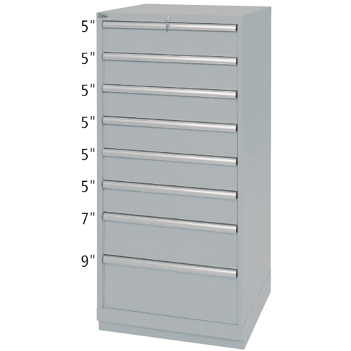 Armoires de rangement avec tiroirs, 8 tiroirs, 28-1/4" la x 28-1/2" p x 59-1/2" h, Gris Helyx Safety & Industrial Supplies