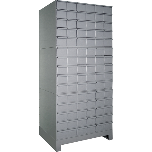 Armoires &agrave; tiroirs industriels avec base, 90 tiroirs, 34-1/8" la x 12-1/4" p x 69-1/8" h, Gris Helyx Safety & Industrial Supplies