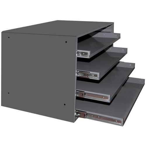 Compartment Box Cabinets, Steel, 4 Slots, 20" W x 15-3/4" D x 15" H, Grey Helyx Safety & Industrial Supplies