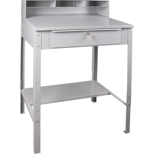 Open Floor Style Shop Desk, 34-1/2" W x 30" D x 53" H, Grey Helyx Safety & Industrial Supplies