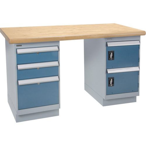 Workbench, Door & Drawers, 2500 lbs. Cap., 60" W x 36" D, 34" H Helyx Safety & Industrial Supplies