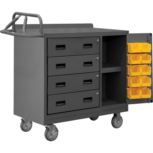 Armoire d'&eacute;tabli mobile avec bacs, Acier Surface Helyx Safety & Industrial Supplies