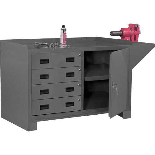 Post de travail fixe, Acier Surface, 60-1/8" la x 24-1/4" p x 36-1/4" h Helyx Safety & Industrial Supplies