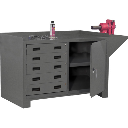 Post de travail fixe, Acier Surface, 60-1/8" la x 24-1/4" p x 36-1/4" h Helyx Safety & Industrial Supplies