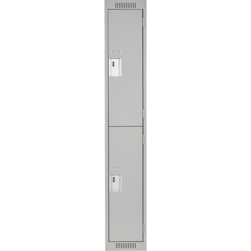 Clean Line Lockers, 2 -tier, 12" x 18" x 72", Steel, Grey, Rivet (Assembled) Helyx Safety & Industrial Supplies