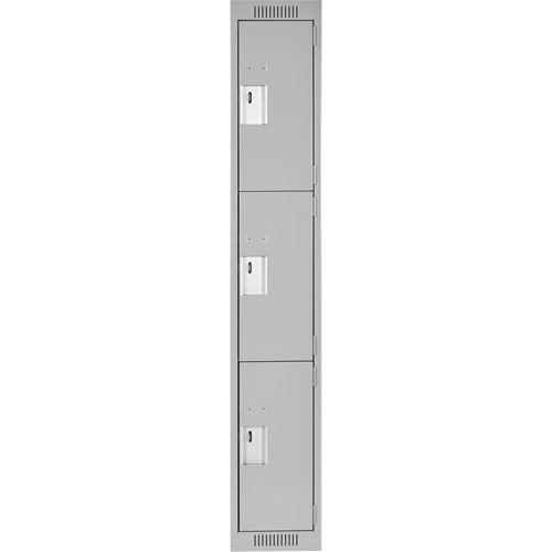 Casiers Clean Line, 3 niveaux, 12" x 18" x 72", Acier, Gris, Rivet (assembl&eacute;) Helyx Safety & Industrial Supplies
