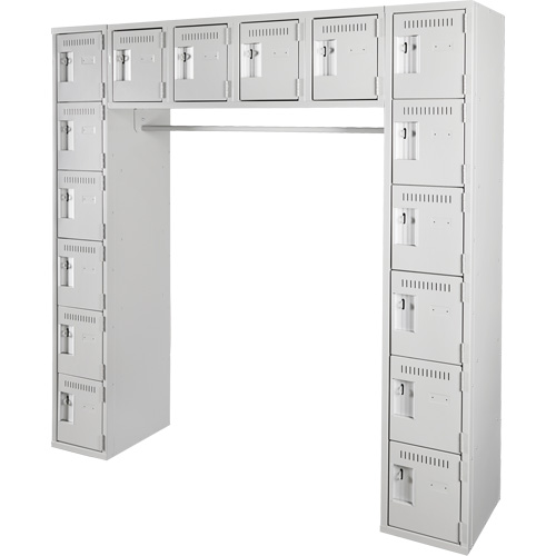 Arche de casiers &eacute;conomiques assembl&eacute;s Clean Line, 16 niveaux, Bloc de 3, 18" x 72" x 12", Acier Helyx Safety & Industrial Supplies