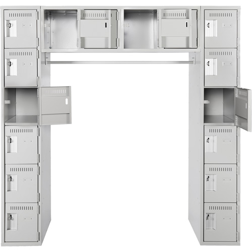 Arche de casiers &eacute;conomiques assembl&eacute;s Clean Line, 16 niveaux, Bloc de 3, 18" x 72" x 12", Acier Helyx Safety & Industrial Supplies