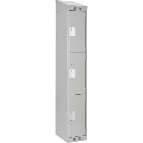 Casiers Clean Line, 3 niveaux, 12" x 18" x 78", Acier, Gris, Rivet (assembl&eacute;) Helyx Safety & Industrial Supplies