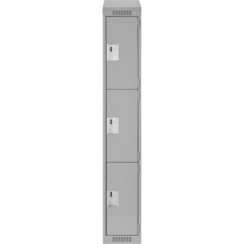 Casiers Clean Line, 3 niveaux, 12" x 18" x 78", Acier, Gris, Rivet (assembl&eacute;) Helyx Safety & Industrial Supplies