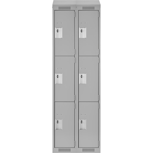 Casiers Clean Line, 3 niveaux, Bloc de 2, 24" x 18" x 78", Acier, Gris, Rivet (assembl&eacute;) Helyx Safety & Industrial Supplies