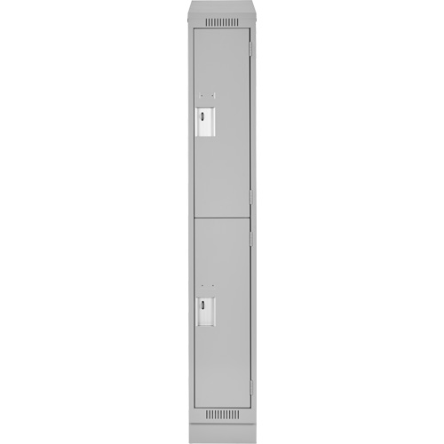 Casiers Clean Line, 2 niveaux, 12" x 18" x 82", Acier, Gris, Rivet (assembl&eacute;) Helyx Safety & Industrial Supplies