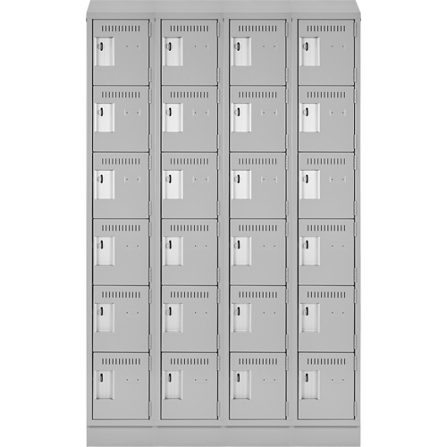Petits casiers Clean Line, 6 niveaux, Bloc de 4, 48" x 18" x 82", Acier, Gris, Rivet (assembl&eacute;) Helyx Safety & Industrial Supplies