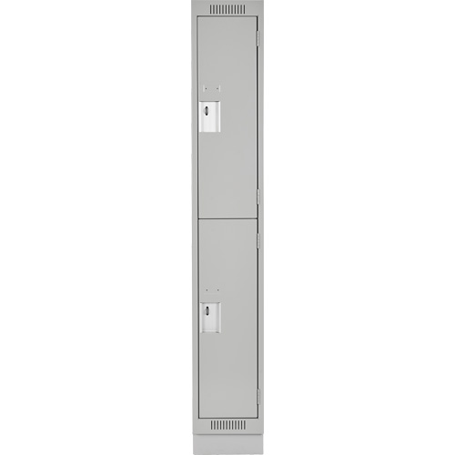 Casiers Clean Line, 2 niveaux, 12" x 18" x 76", Acier, Gris, Rivet (assembl&eacute;) Helyx Safety & Industrial Supplies