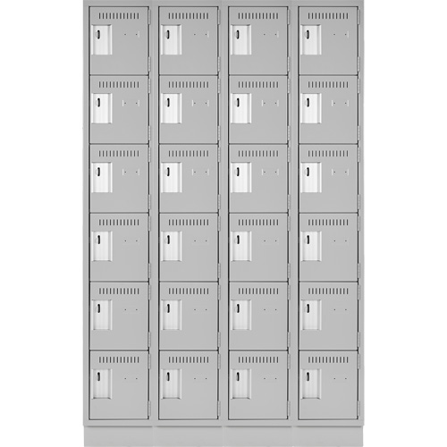 Petits casiers Clean Line, 6 niveaux, Bloc de 4, 48" x 18" x 76", Acier, Gris, Rivet (assembl&eacute;) Helyx Safety & Industrial Supplies