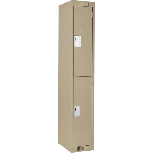 Casiers Clean Line, 2 niveaux, 12" x 18" x 72", Acier, Beige, Rivet (assembl&eacute;) Helyx Safety & Industrial Supplies